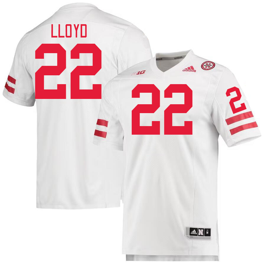 Men #22 Jaylen Lloyd Nebraska Cornhuskers College Football Jerseys Stitched Sale-White